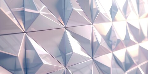 A wall with a lot of triangles and a white background