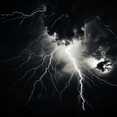 A Majestic Display of Lightning Strikes Illuminating the Night Sky