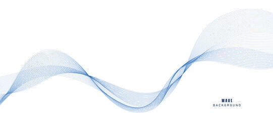 Abstract vector modern background with blue wavy lines and particles. Technology backdrop.
