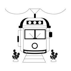 Latest glyph illustration depicting a tram 