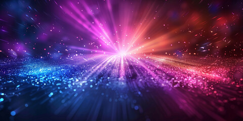 Fototapeta premium colorful light tunnel background. Neon futuristic flashes on black background. Colorful light exposure in a tunnel. abstract fast moving stripe lines Motion light lines backdrop