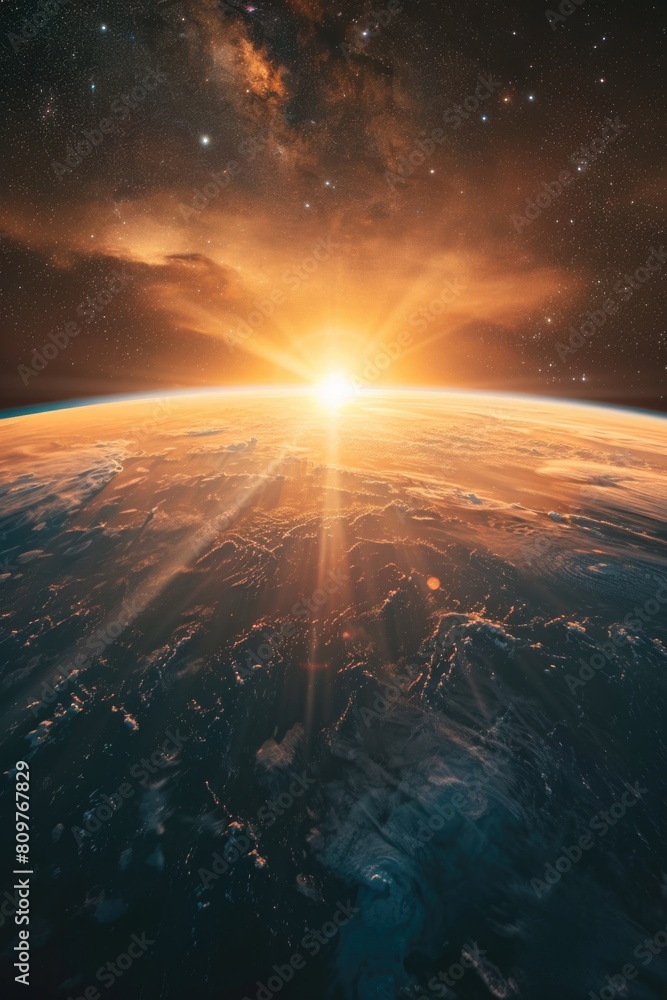 Canvas Prints the sun is shining on the surface of the planet, creating a beautiful