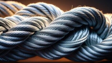 Close-up of an gray boat rope