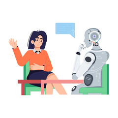 Customizable flat illustration of automated recruitment 