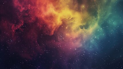 A colorful galaxy with a rainbow of colors and a lot of stars