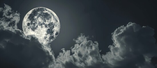 Obraz premium moon planet with clouds at night