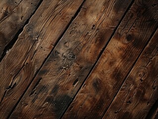 Obraz premium A wooden floor with a grainy texture and a dark brown color
