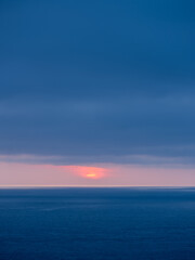 sunset over the sea cornwall uk 