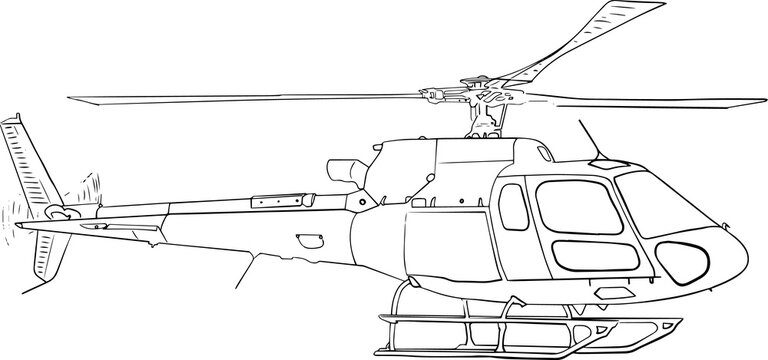 recommend clip art: helicopter in flight line art drawing JPG file