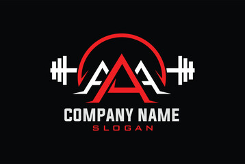 A, AA, AAA letters logo monogram - gym and fitness logo