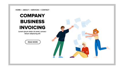 vendor company business invoicing vector. purchase receipt, transaction account, balance due vendor company business invoicing web flat cartoon illustration