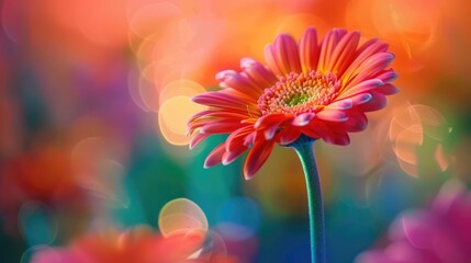 Nature's Chromatic Display  A Daisy  Flower with a Vibrant Palette