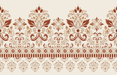 Saree sarong Motifs Ikat floral paisley ethnic embroidery floral.ikat ethnic oriental pattern traditional.Ikat embroidery saree ethnic style abstract embroidery for texture,fabric,clothing,decoration