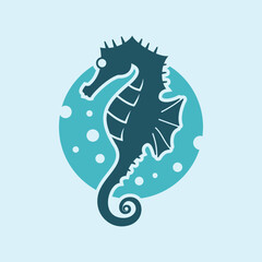 Seahorse vector Icon Logo Silhouette