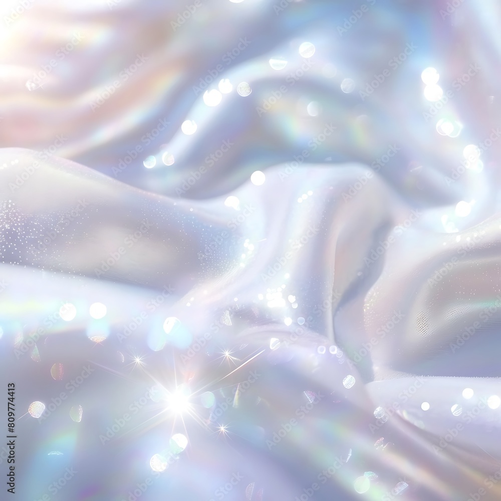 Aufkleber abstract background with white fabric and bokeh defocused lights