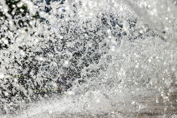 Splashes and drops of water