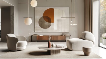 Contemporary decor composition featuring clean lines and geometric shapes