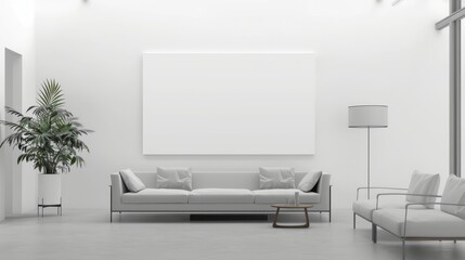 Contemporary interior decor providing a blank canvas for your creative marketing ideas