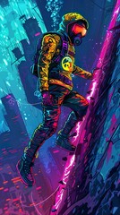 Human, Divers Suit, Explorer, Delving into Abyss, Sunken Ruins, Realistic, Underwater Lighting, Depth of Field Bokeh Effect, Side view