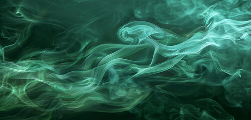 Lively emerald green smoke flowing with energy, ideal for vibrant and striking compositions.