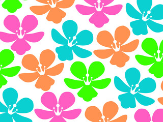 Floral summer pattern big multi color flowers. Illustration design for paper, cover, fabric, interior decor and other users