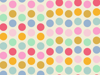 seamless dots pattern multi color big polka dots on off white background stock illustration, seamless background, geometric, cute pattern