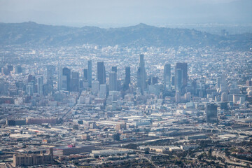 Aerial of downtown Los Angeles, USA