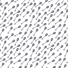 Watercolor seamless pattern with various desserts, sweets and cookies