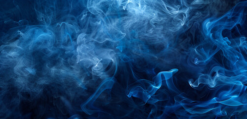 Obraz premium Atmosphere-rich midnight blue smoke swirls, ideal for dramatic visuals.