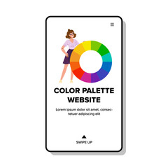 hue color palette website vector. tone shade, contrast bright, pastel vibrant hue color palette website web flat cartoon illustration