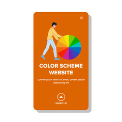 monochrome color scheme website vector. pastel neutral, gradient bright, muted complementary monochrome color scheme website web flat cartoon illustration