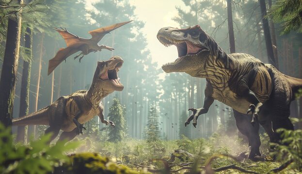Fototapeta dinosaurs view landscape animal extinct