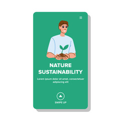 conservation nature sustainability vector. organic recycle, environment climate, earth wildlife conservation nature sustainability web flat cartoon illustration