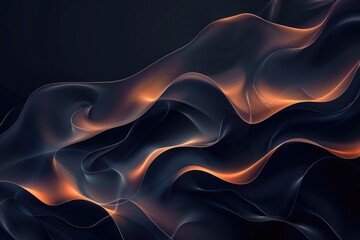 Obraz premium Abstract background with orange and black wavy lines