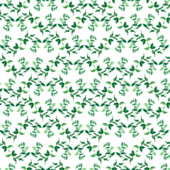 Watercolor seamless pattern with various perfume bottles and cosmetics