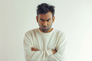 Obraz premium Indian man wearing sweatshirt and he is very angry