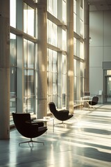 Cozy coffee shop with simple wooden floors and a modern design