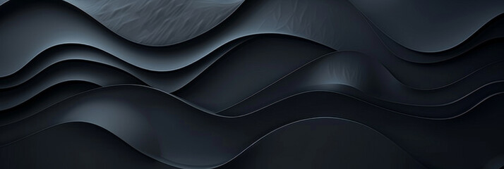 Obraz premium Abstract black luxury background. luxurious black line background. Dark black wave.Curved surface with light is a monochromatic photo capturing artistic, abstract, and minimalist concepts