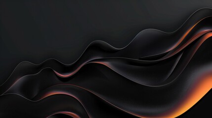 Abstract background with orange and black wavy lines