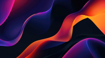 abstract background with colorful wavy lines on black