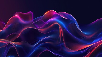 abstract background with blue and purple waves on black background