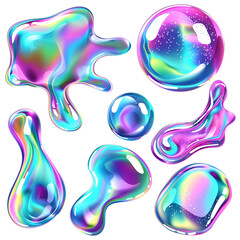 set of colorful liquid shapes