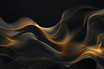 Abstract background with orange and black wavy lines
