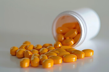 Medicine Pills, Organic Vitamin Drug, Medical Pharmacy, Healthcare Capsules