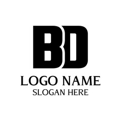 bd initial letter logo design