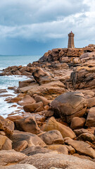 Ploumanac'h, Perros-Guirec, Brittany, France: Ploumanac'h Lighthouse in Côte de Granite Rose (Pink Granite Coast)