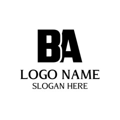 BA initial letter logo design