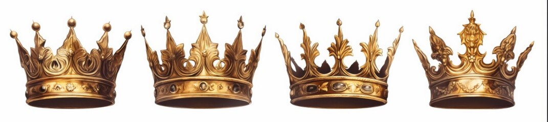 Royal crown gold isolated on white background