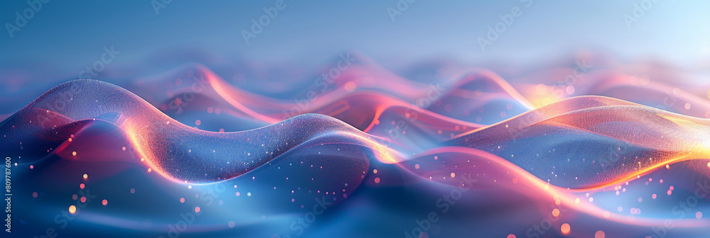 Poster 3d abstract dots representing digital binary data. concept for big data, deep machine learning, arti