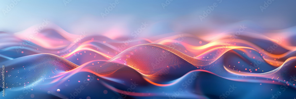 Poster 3d abstract dots representing digital binary data. concept for big data, deep machine learning, arti